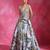 Ice Blue Floral Printed Organza Mesh Jute Lehenga Set