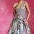 Ice Blue Floral Printed Organza Mesh Jute Lehenga Set