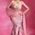 Sugar Pink Printed Crepe Organza Mermaid Lehenga Set