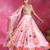 Pink Floral Printed Organza Crepe Lehenga Set