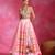 Pink Floral Printed Organza Crepe Lehenga Set