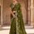 Mehndi Green Color sequence And embroidery work Satin Saree
