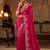PinkColor sequence And embroidery work Satin Saree