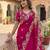 PinkColor sequence And embroidery work Satin Saree