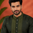 BOTTAL GREEN EMBROIDERY WITH SEQUENCE WORK DESIGN ON SILKY SILK FABRIC MENS KURTA PAJAMA SET