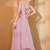 Pink crepe pearlwork  sharara set
