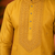 YELLOW EMBROIDERY WITH SEQUENCE WORK DESIGN ON SILKY SILK FABRIC MENS KURTA PAJAMA SET