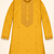 YELLOW EMBROIDERY WITH SEQUENCE WORK DESIGN ON SILKY SILK FABRIC MENS KURTA PAJAMA SET