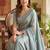 Grey Color  Beads Work Silk Blend Saree