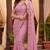 Onion Pink Color  Beads Work Silk Blend Saree
