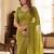 Olive Color  Beads Work Silk Blend Saree