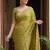 Olive Color  Beads Work Silk Blend Saree