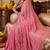 Pink Color  Beads Work Silk Blend Saree