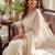 White Color  Beads Work Silk Blend Saree