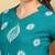 Women's turquoise blue ethnic motifs lucknowi chikankari embroidered floral a-line short kurtis