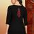 Women black & red floral buttis embroidered lucknowi chikankari short kurtis