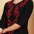 Women black & red floral buttis embroidered lucknowi chikankari short kurtis
