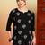 Women black floral buttis embroidered lucknowi chikankari rayon cotton short kurtis