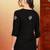Women black floral buttis embroidered lucknowi chikankari rayon cotton short kurtis
