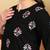 Women black floral buttis embroidered lucknowi chikankari rayon cotton short kurtis