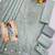 Sea green simar silk blend mirror work kurta palazzo set with dupatta