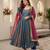 Sindoor silk blend anarkali gown set with net dupatta