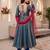 Sindoor silk blend anarkali gown set with net dupatta