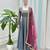 Sindoor silk blend anarkali gown set with net dupatta