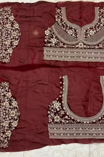 white color fancy silk blend embroidered bollywood style partywear saree