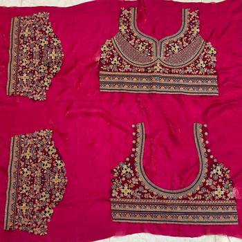 purple color fancy silk blend embroidered bollywood style partywear saree 5