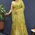 Light green banarasi silk blend saree with zari floral weaving