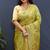 Light green banarasi silk blend saree with zari floral weaving