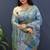 Blue banarasi silk blend saree with zari floral weaving