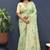 Mint green banarasi silk blend saree with zari floral weaving