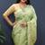 Mint green banarasi silk blend saree with zari floral weaving