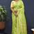 Parrot green banarasi silk blend saree with zari floral weaving