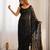black color shimmer fabric bollywood looks sequins work saree