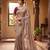 Beige Color Beads And Embroidery Work Satin Saree