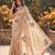 Cream Color Beads And Embroidery Work Satin Saree