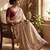 Cream Color Beads And Embroidery Work Satin Saree