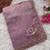 Lavender Color Beads And Embroidery Work Satin Saree
