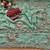 Teal Color Beads And Embroidery Work Satin Saree