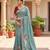 Sky Blue Color Beads And Embroidery Work Satin Saree