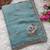 Sky Blue Color Beads And Embroidery Work Satin Saree