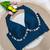Navy blue rayon silk blend navratri halter neck blouse