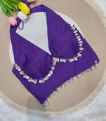 Purple rayon silk blend navratri halter neck blouse