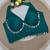 Teal green rayon silk blend navratri halter neck blouse