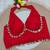 Red rayon silk blend navratri halter neck blouse