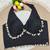 Black rayon silk blend navratri halter neck blouse