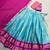 Purple and Blue Kanchipuram Silk Zari Woven Lehenga